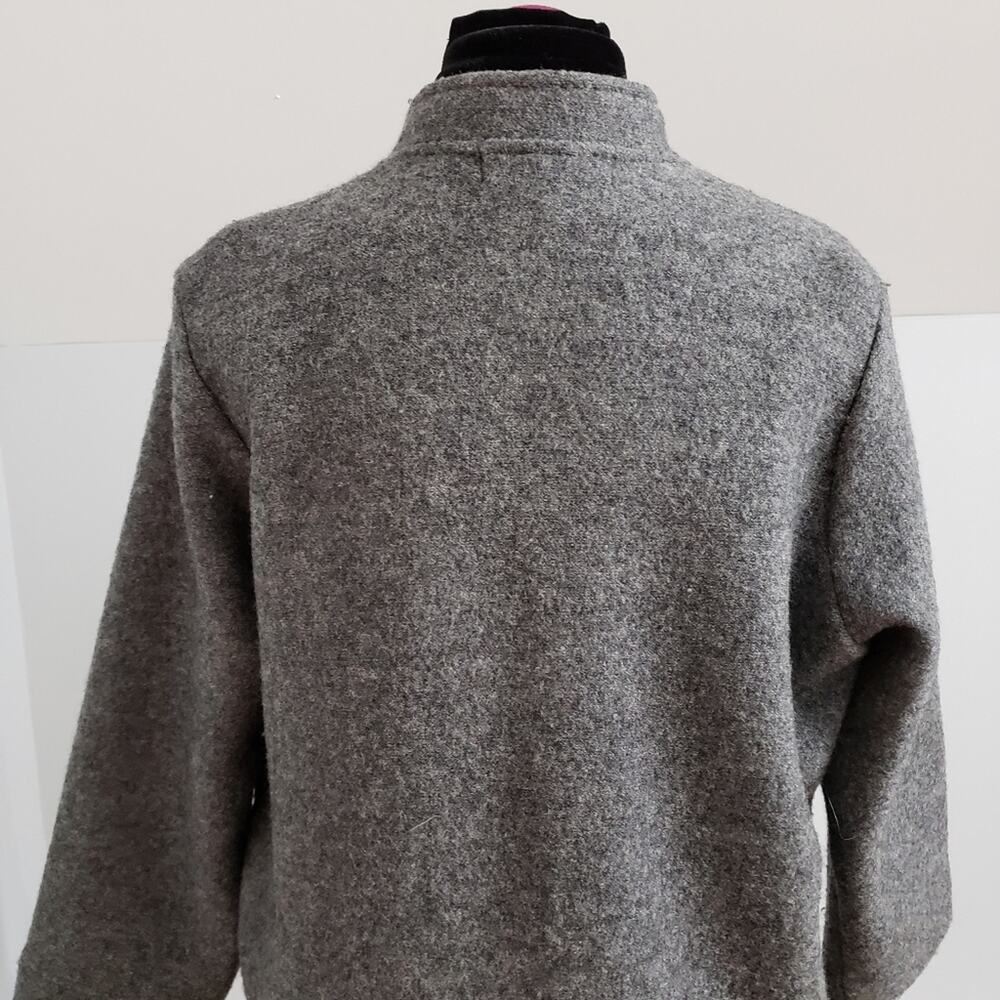 Norm Thompson 100% Wool Gray Winter Coat Large Classic Minimal Preppy - Picture 9 of 12